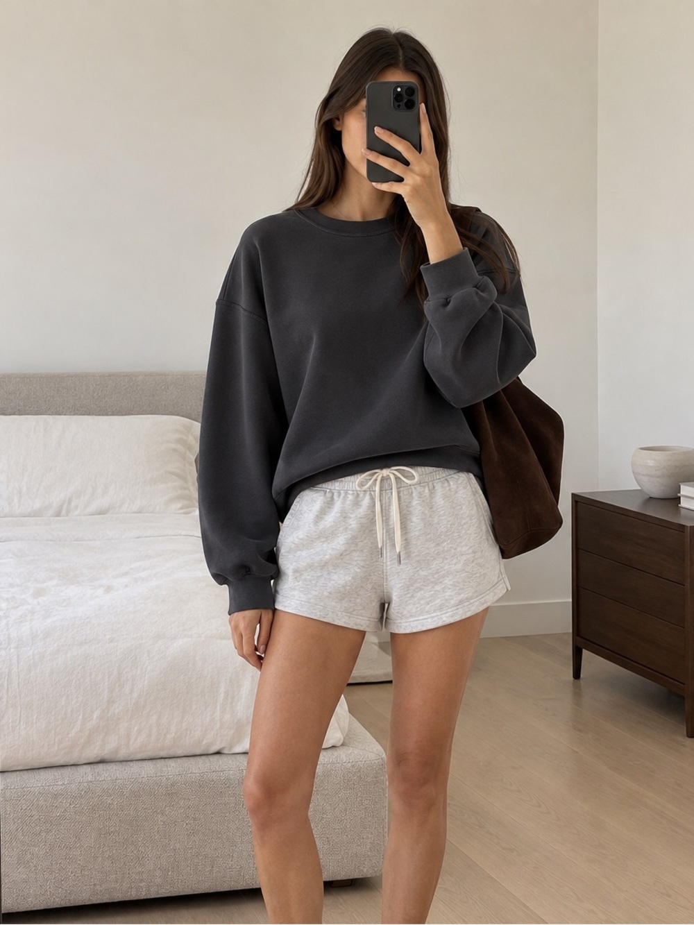 Lululemon Softstreme Perfectly Oversized Cropped Crew Black Size 0